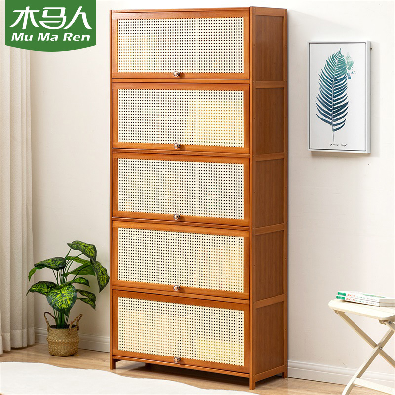Bookshelf Bookcase Storage Rack with Cabinet Door Storage Cabinet Integrated Patch Cabinet Display Cabinet Floor-Standing Multi-Layer Living Room Storage Cabinet