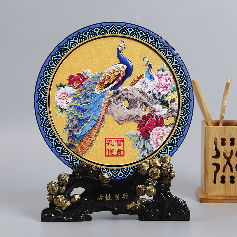 Activated carbon carving crafts activated carbon decoration TV cabinet living room activated carbon carving housewarming gift