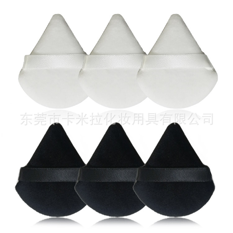 Factory spot triangular puff suede powder puff fan Powder Puff powder cake makeup sponge beauty makeup tools
