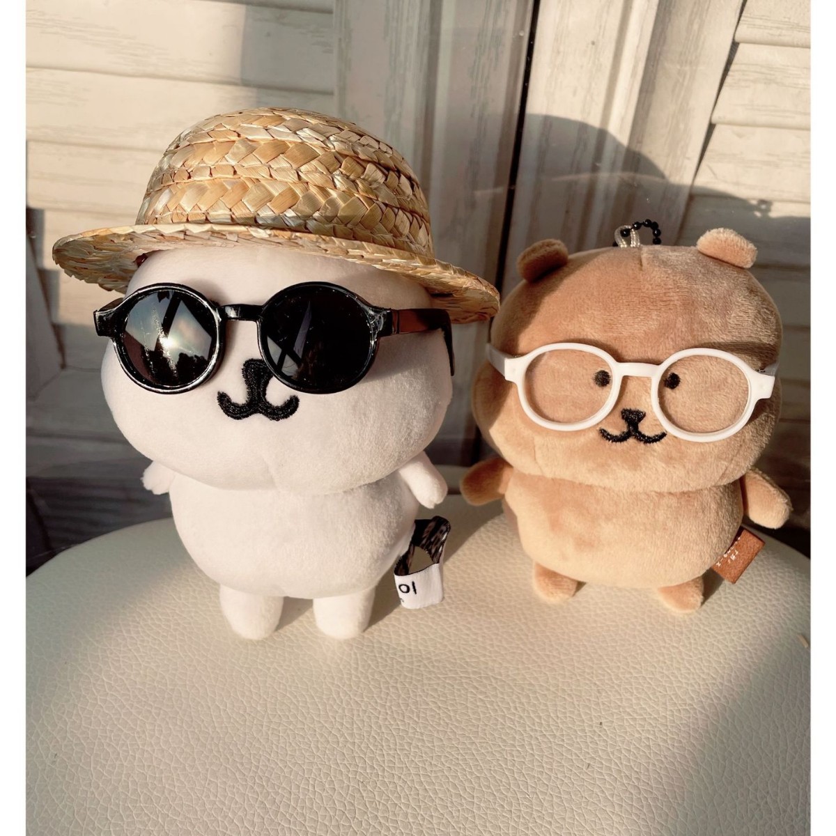 Homemade 6.5cm Labubu Glasses Self-Deprecating Bear Glasses Stuffed Doll 10cm Cotton Doll Glasses