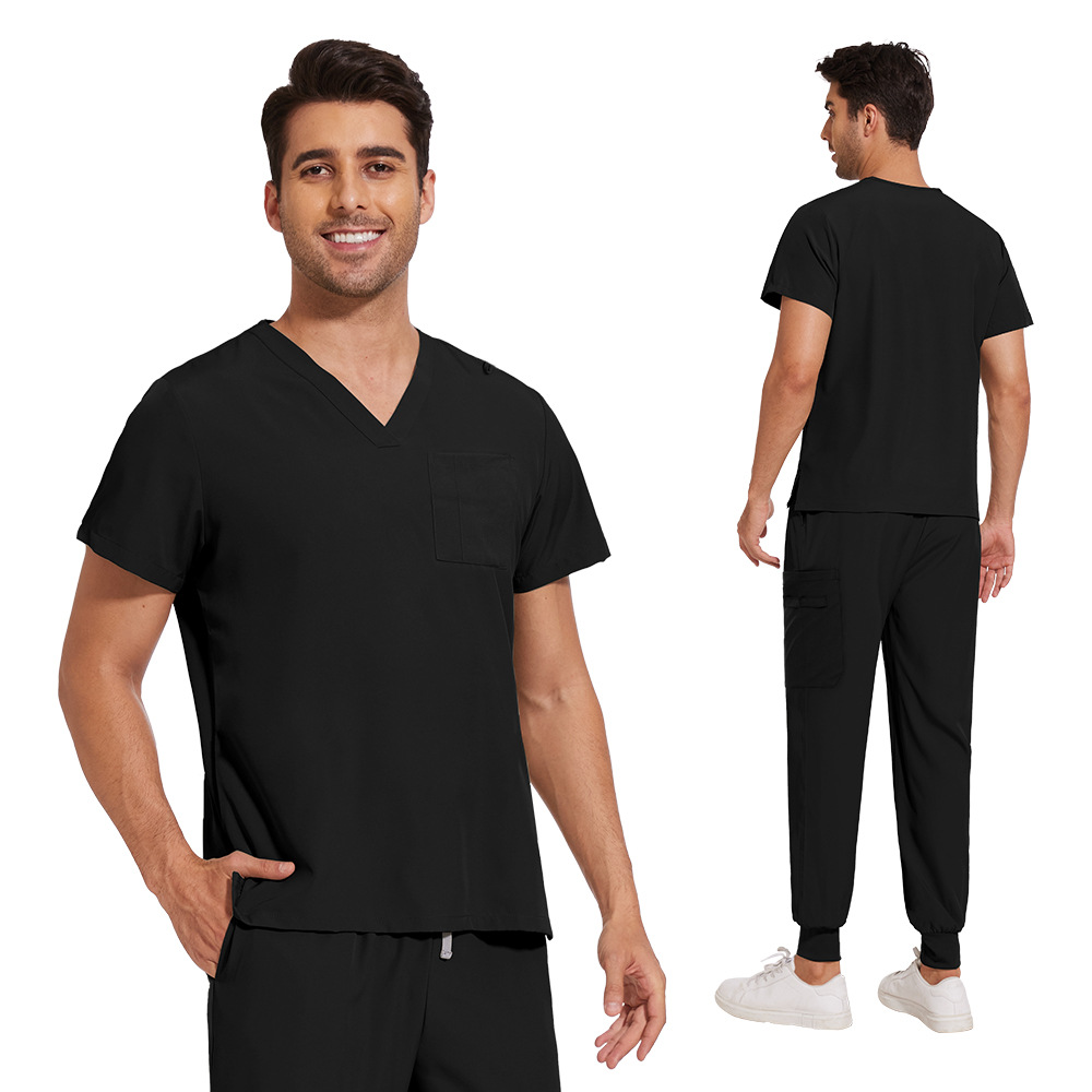 Men's and women's doctors and nurses frosted suit V-neck thin comfortable breathable nurse cap work uniform niaahinn