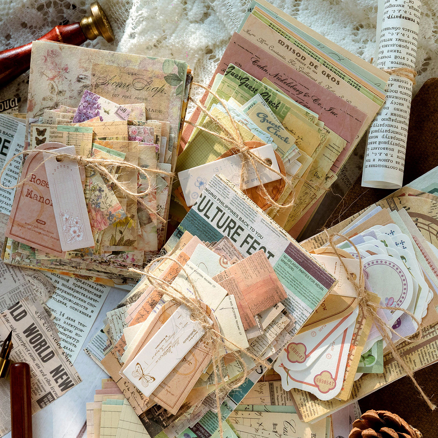 Материалы для ретро-серии почтового офиса Mo Mo, пакет с текстовыми метками, коллаж для рукоделия с бабочками