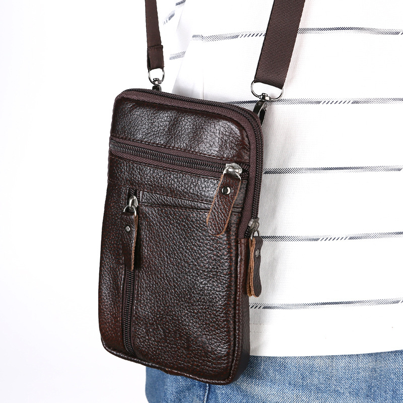 Новая кожаная поясная сумка для мобильного телефона, модная, оптовая