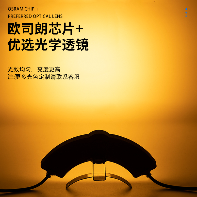 Led Corrugated Lamp Tile Brim Lamp Outdoor Waterproof Temple Pavilion Roof Ancient Building Tile Lamp 24V6 Watts Antique