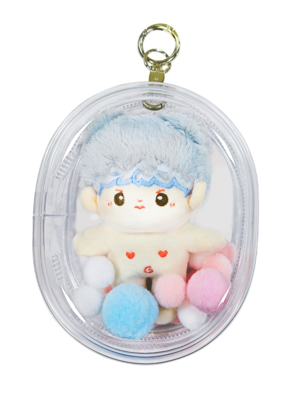 10cm Doll Transparent Protective Hanging Bag Cotton Doll Protective Bag for Outing and Display Anti-Scratch Transparent Bag