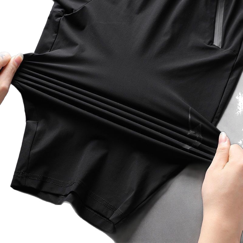 Men's Casual Loose Sports Shorts Summer Lightweight Stretch Breathable Running Pants Nylon Ice Silk High Elasticity