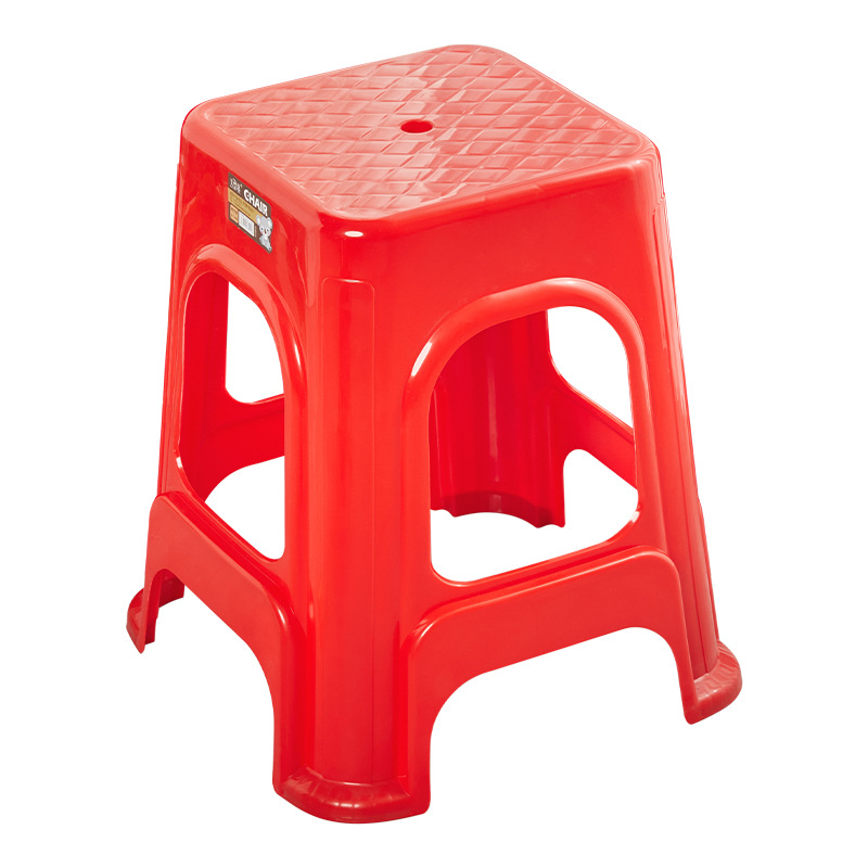 Custom Wholesale Plastic Stool Household Thickened Chair Cooked Rubber Stool Fashionable Simple Square Stool Living Room Plastic High Stool