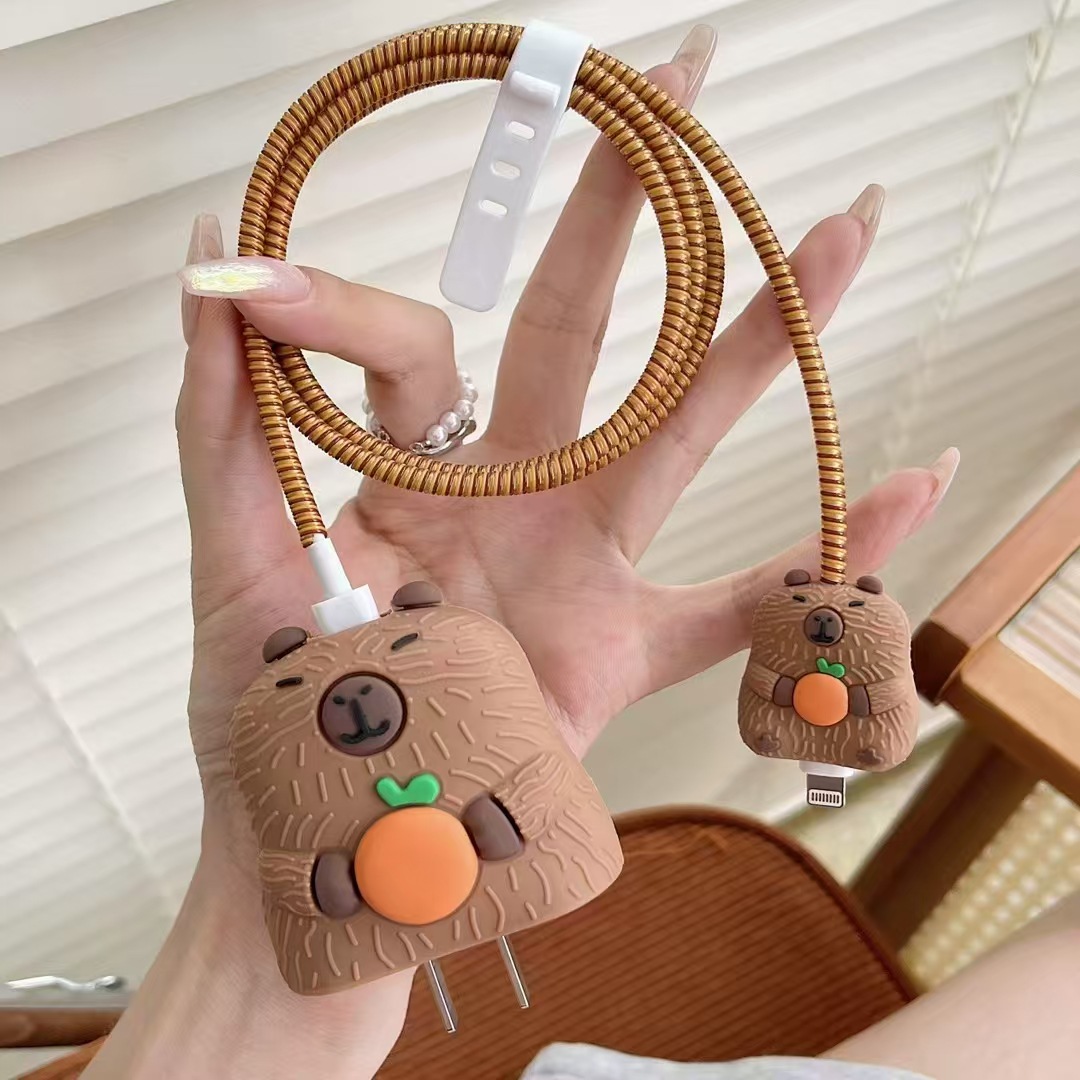 2025 new four-piece charger protective cover for Apple 15 fast charging protective cover 18W/20W charger