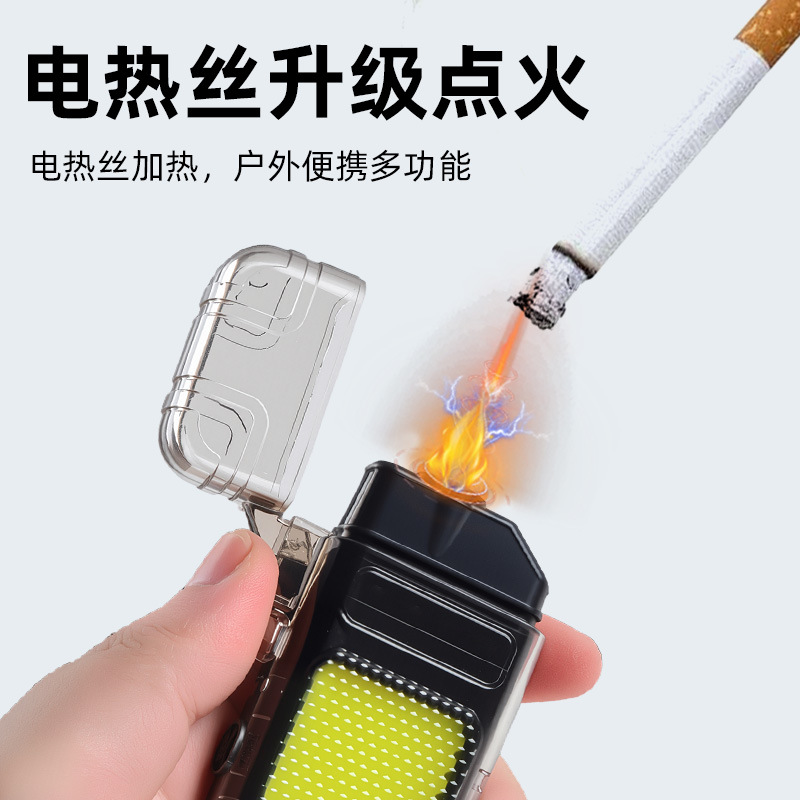 Chattering Hot-selling Transparent Electric Heating Wire Lighter Charging Strong Light Lighting Portable Windproof Fireproof Electric Heating Wire Lamp Worker