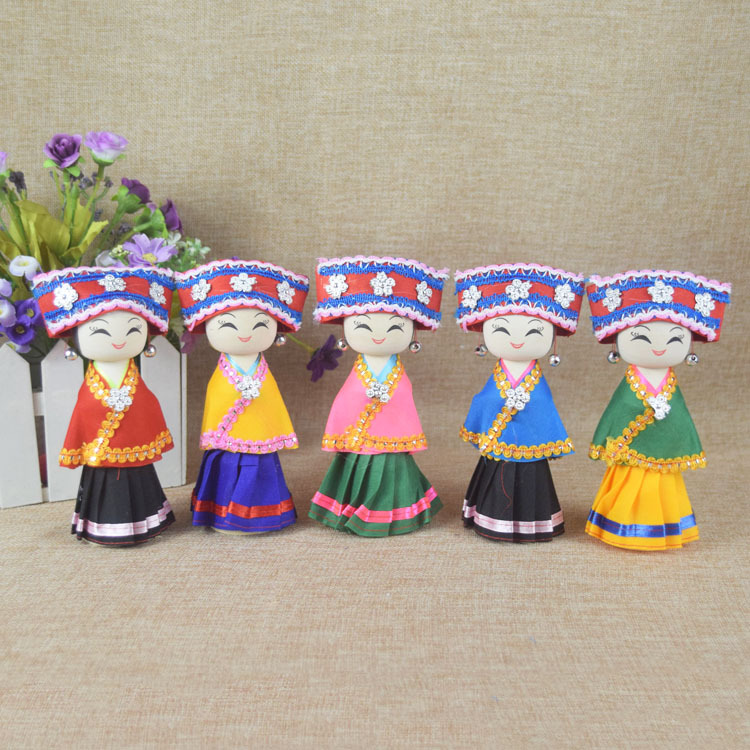 Hot Selling Yunnan Minority Handmade Puppet Cartoon Doll Tourism Home Crafts Ornament Wholesale