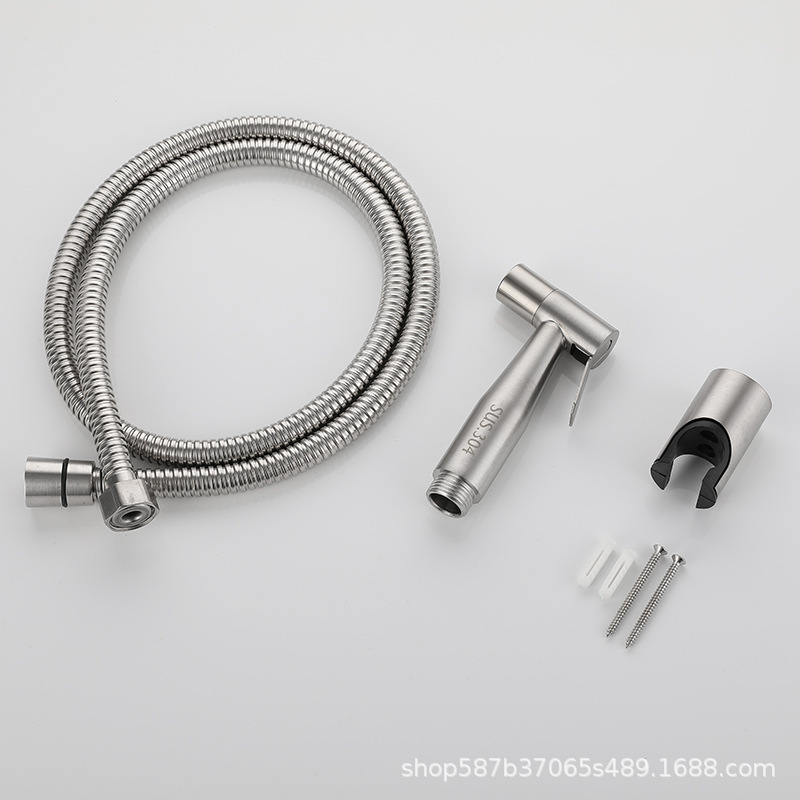 Stainless Steel Toilet Spray Gun Blister Set Toilet Bathroom High-Pressure Pressurized Toilet Companion Flusher Nozzle