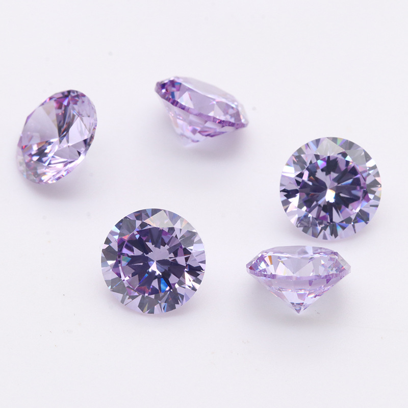 Wuzhou 5A grade color round 0.9mm-3mm zircon synthetic gem cubic zirconia bare stone CZ wholesale