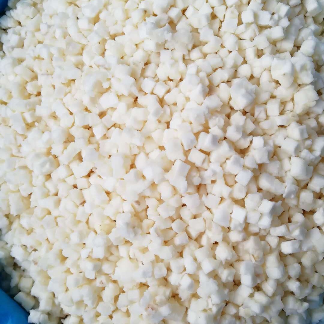 Frozen horseshoe grain 6X6 specification factory direct supply meat ingredients Guangdong specialty frozen horseshoe grain snacks