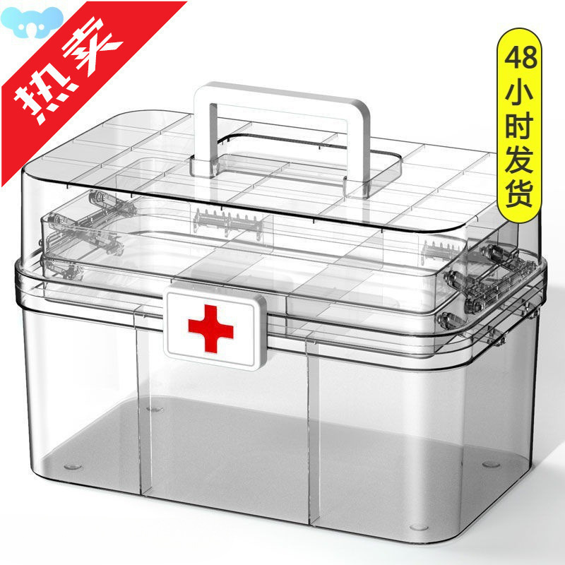 Медицинская коробка многоуровневая, домашняя, большого объема, полный набор для экстренной медицинской помощи, прозрачное хранение, оптовая продажа