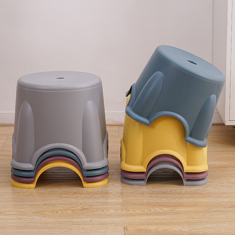 Simple Nordic Household Plastic Coffee Table Children's Seat Small Bench Kindergarten Common Round Stool Shoes Changing Bath Chair