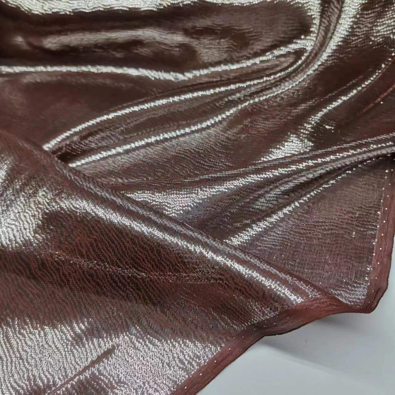 Темно-красная коричневая жаккардовая ткань из шелкового георгета 9 мм из шелковицы, узкая модная юбка, костюмная ткань