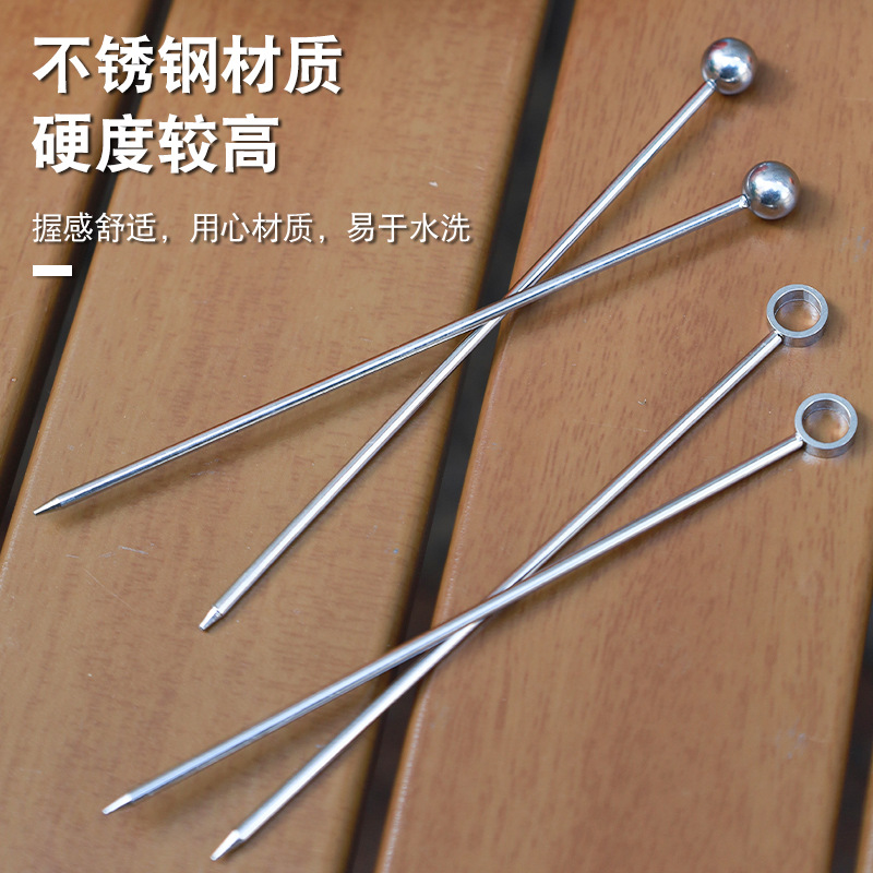 304 stainless steel cocktail needle fruit stick Beverage wine fruit stick creative olive wine needle bar cocktail decoration needle