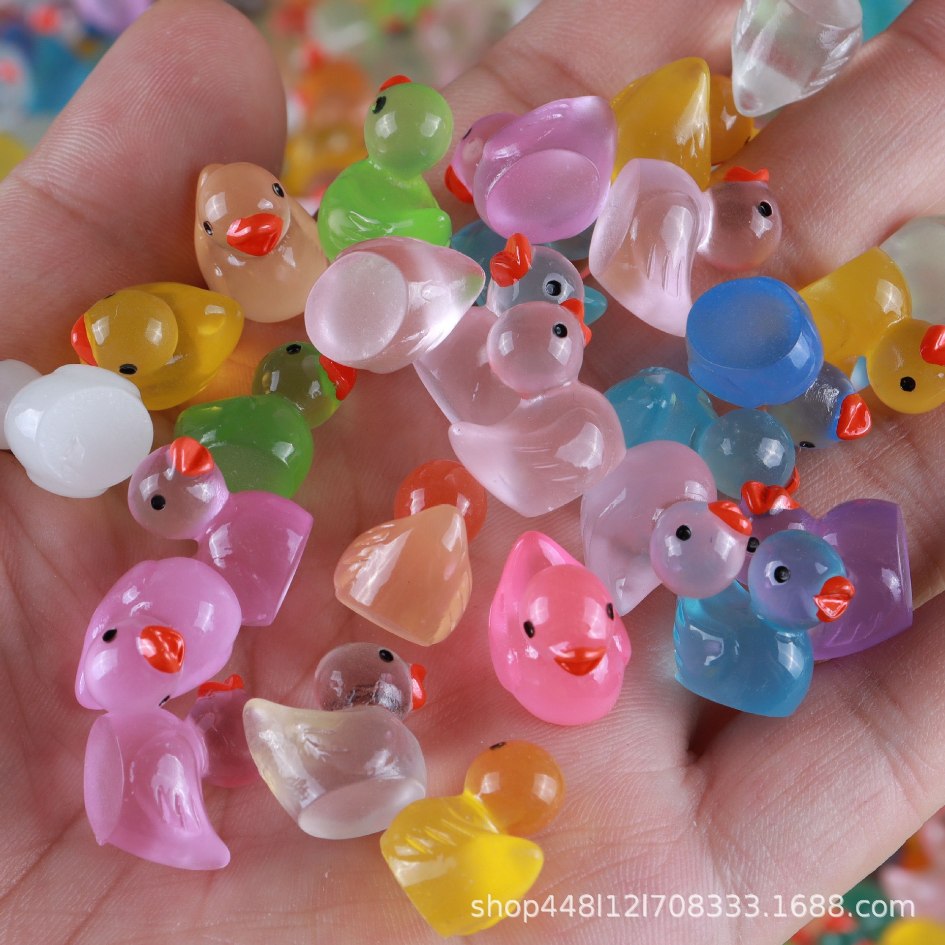 Luminous Colorful Duckling DIY Handmade Accessories Resin Accessories Micro Landscape Desktop Small Ornaments Miniature Moss Landscaping