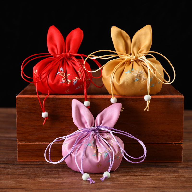 Retro Chinese Antique Style Cute Rabbit Sachet Portable Purse Han Dynasty Accessories Pendant Sachet Sachet Empty Bag Wholesale