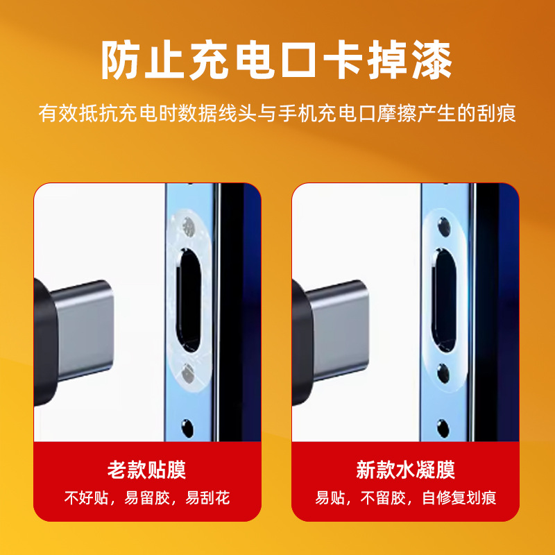 Suitable for iPhone Charging Port Anti-Scratch Protective Film Typec Android Power Supply Saliva Gel Film Soft Film