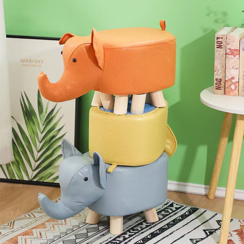 Интернет-знаменитый стул-слон, мультяшный стул для смены обуви, милый низкий стул для дома