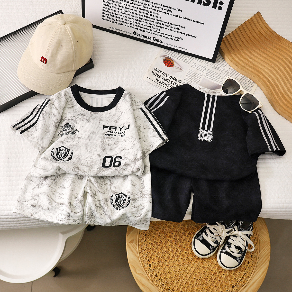 Костюм для мальчиков с коротким рукавом, летние шорты, оптовая продажа