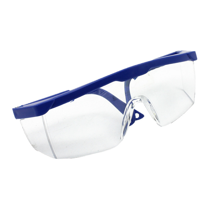 Blue and white labor protection protective glasses labor protection telescopic leg goggles windproof dustproof anti-impact glasses wholesale