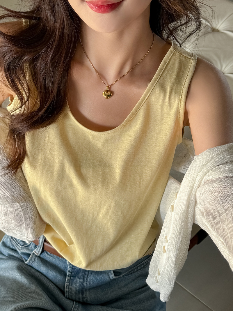 Spring and Summer Versatile Loose and Lazy Style Bottoming Can Be Worn Outside Small Camisole Women's Inner Body-Covering Sleeveless Top