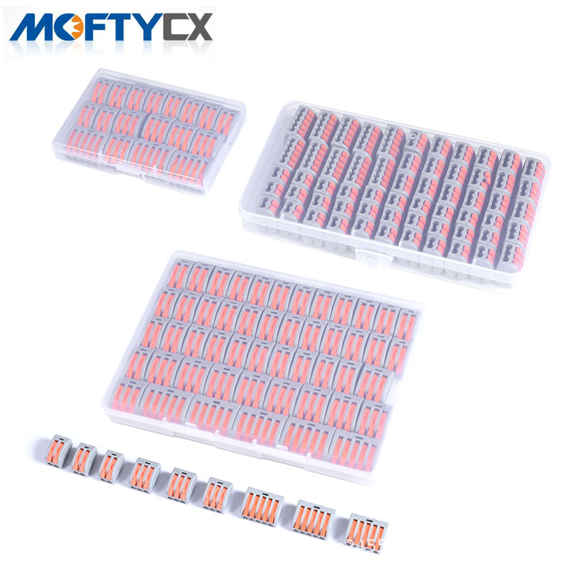 Pct Terminal Connector Soft and Hard Wire Universal Quick Wiring Terminal Box Terminal Set 28-12Awg