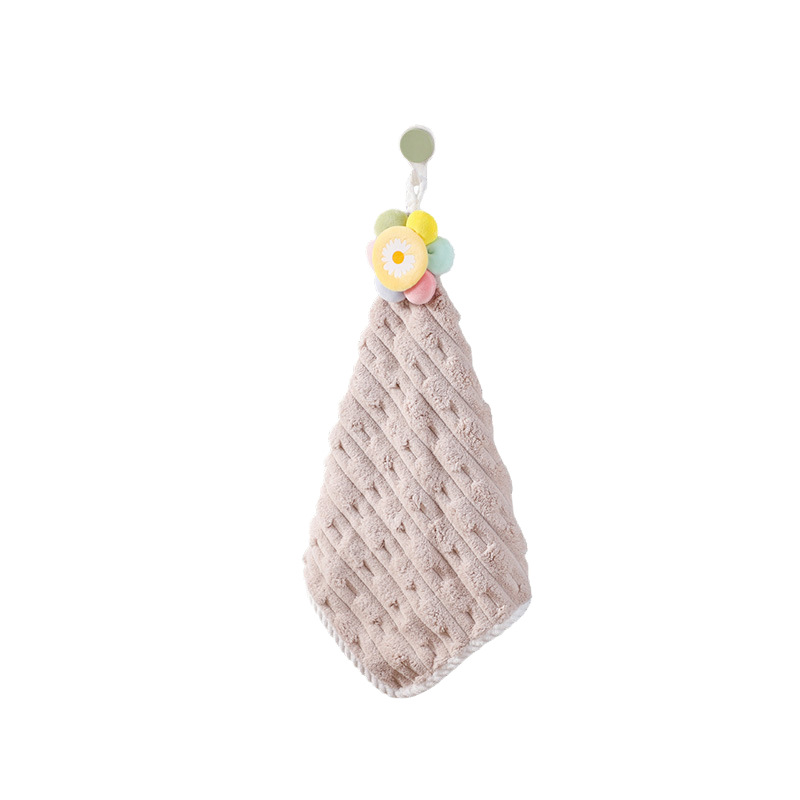 Sunflower Hand Towel Hanging Thickeneded Hand Towel Handkerchief Kitchen Bathroom Hand Washing Absorbent Towel