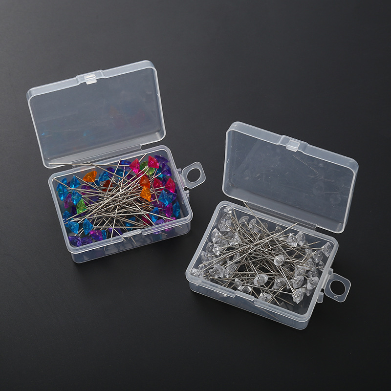 Plastic Diamond Needle Transparent Decorative Needle Positioning Needle Nickel Plated Steel Acrylic Pearlescent Needle Floral Pin