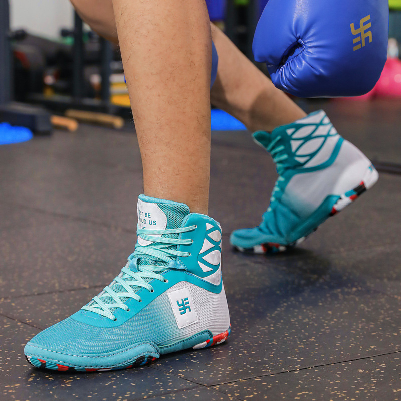 Training Shoes, Boxing Shoes, Men's Mid-Top Fighting Shoes, Wrestling Shoes, Fitness Shoes, New Breathable Fighting Shoes for Men