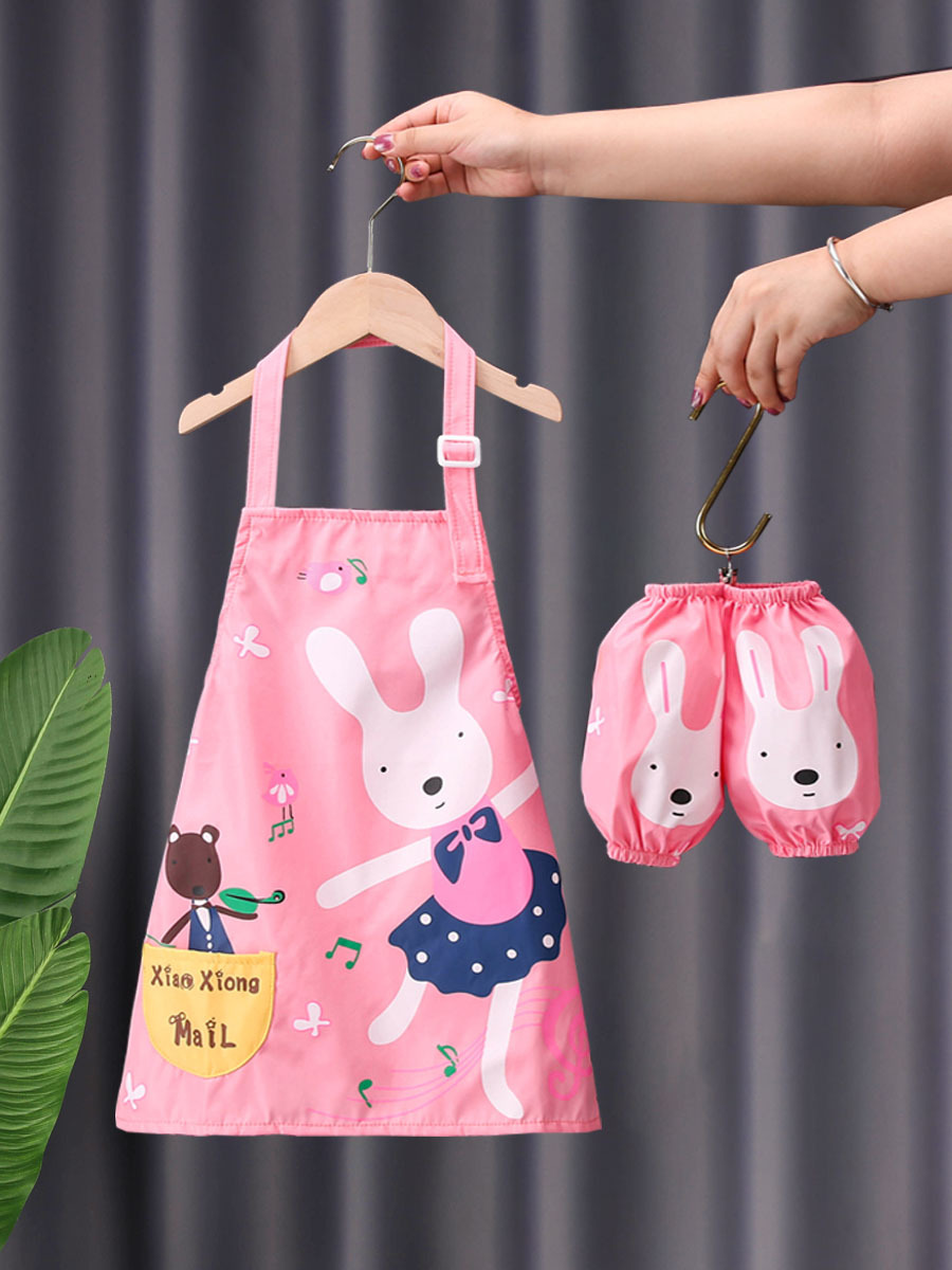 Children's Painting Apron Vests with Sleeves Kindergarten Primary School Students Art Painting Clothes Waterproof Overalls