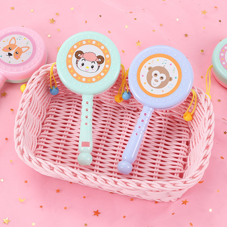 Baby Toys Can Bite Rattle Newborn 3 Months Baby Rattle Drum Puzzle Wave Drum 0-1 Years Old