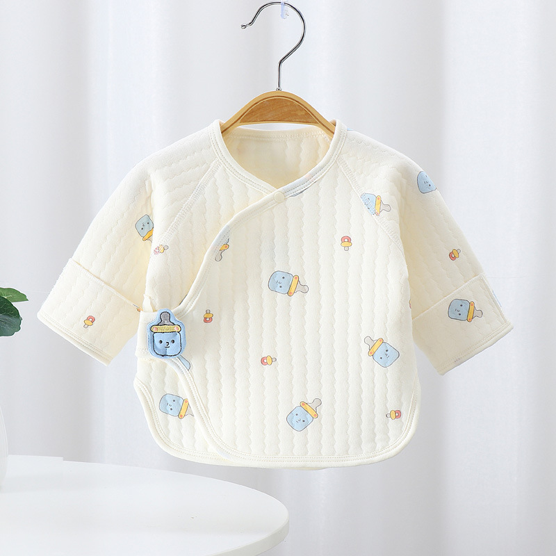 Baby Warm Half-back Clothes Newborn Class A Boneless Monk Clothes 0-3 Months Air Cotton Single Top for Production