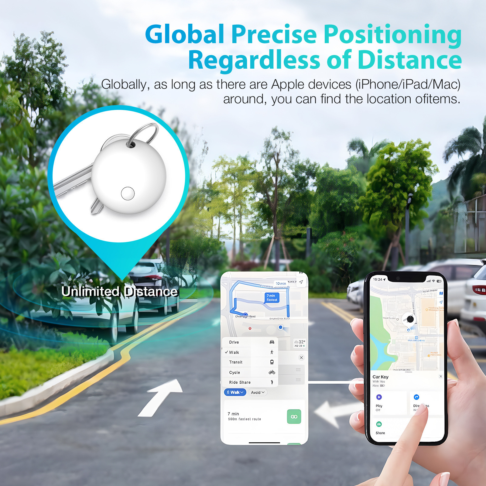 Suitable for Apple Anti-Loss Device Find My, Locate Airtag, Pet Tracking, Smart Dual-System Anti-Loss Locator