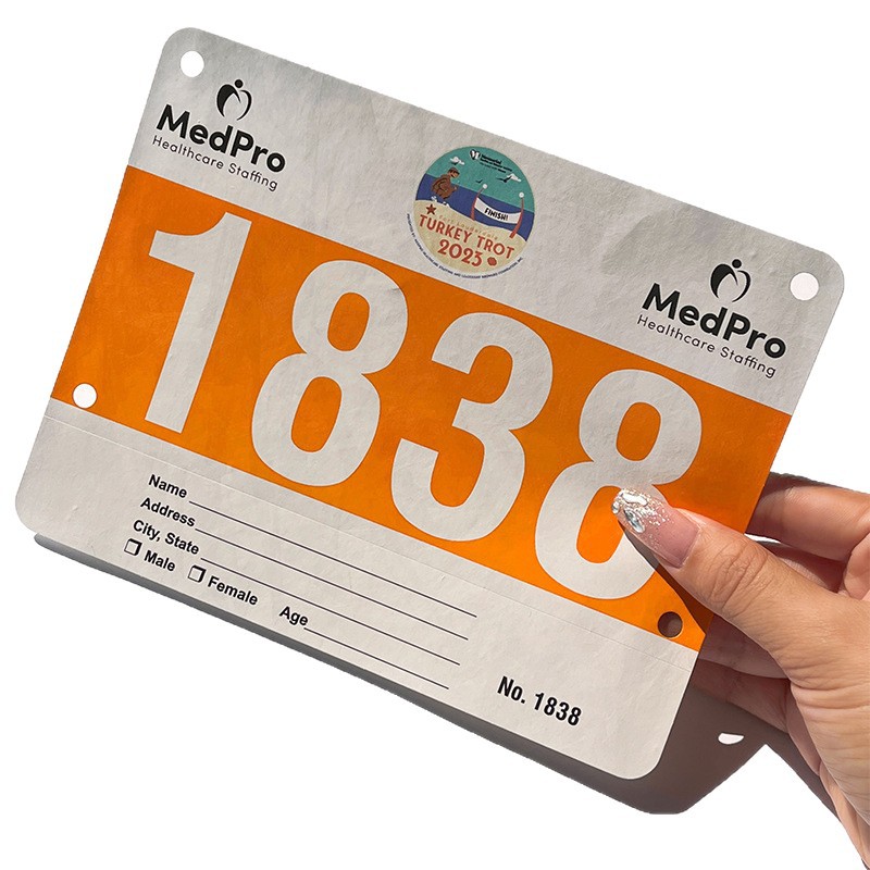 Marathon Number Plate Customized Sports Meeting Number Plate Pin Paste Track and Field Athlete Event Equestrian Competition