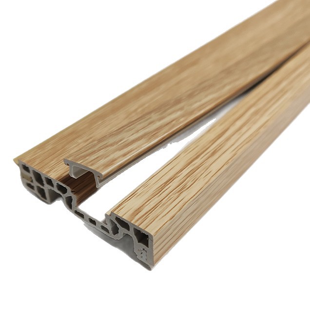 Bamboo Wood Fiber 5cm Concealed Nail Trim Wood-Plastic Baseboard Luxury Project Pvc Skirting Board Foshan Factory