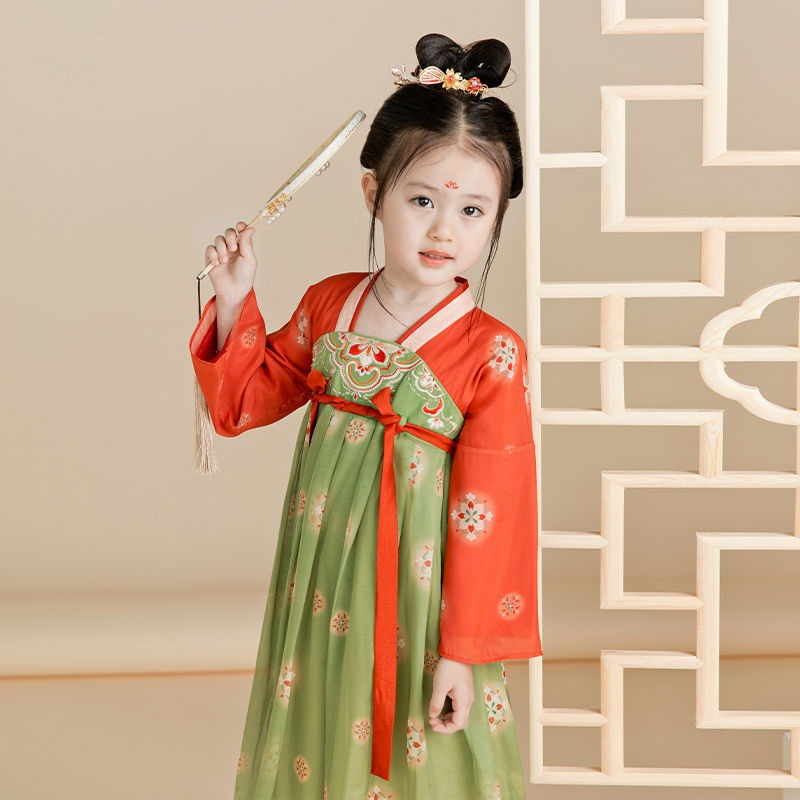 Girl. Children's Hanfu autumn Chinese style retro Ru skirt super fairy dress festive female treasure Dunhuang style costume