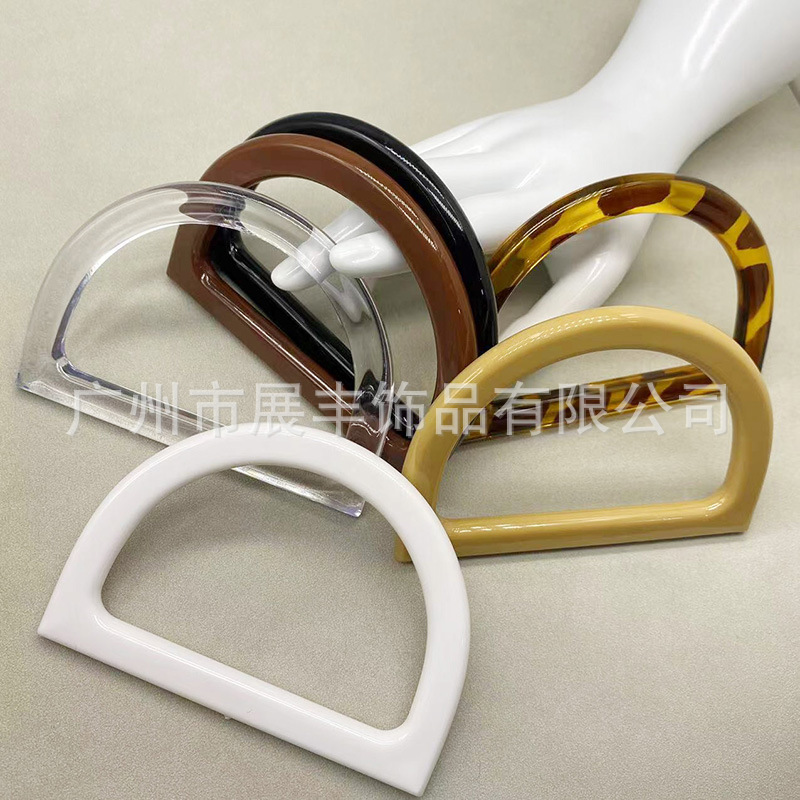Spot plastic D-shaped hand-in-hand DIY woven bag accessories imitation wood handle felt bag wooden box gift box handle
