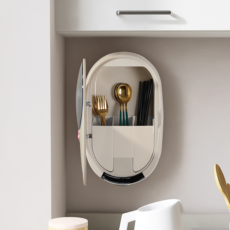 Xinman UV disinfection chopsticks holder household bucket kitchen storage box basket storage rack spoon draining cage wall-mounted