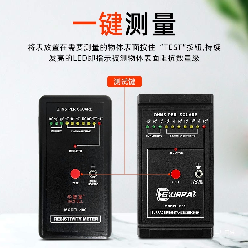 Electrostatic resistance meter MODEL-100 anti-static surface resistance tester impedance meter DS resistance detection I buy