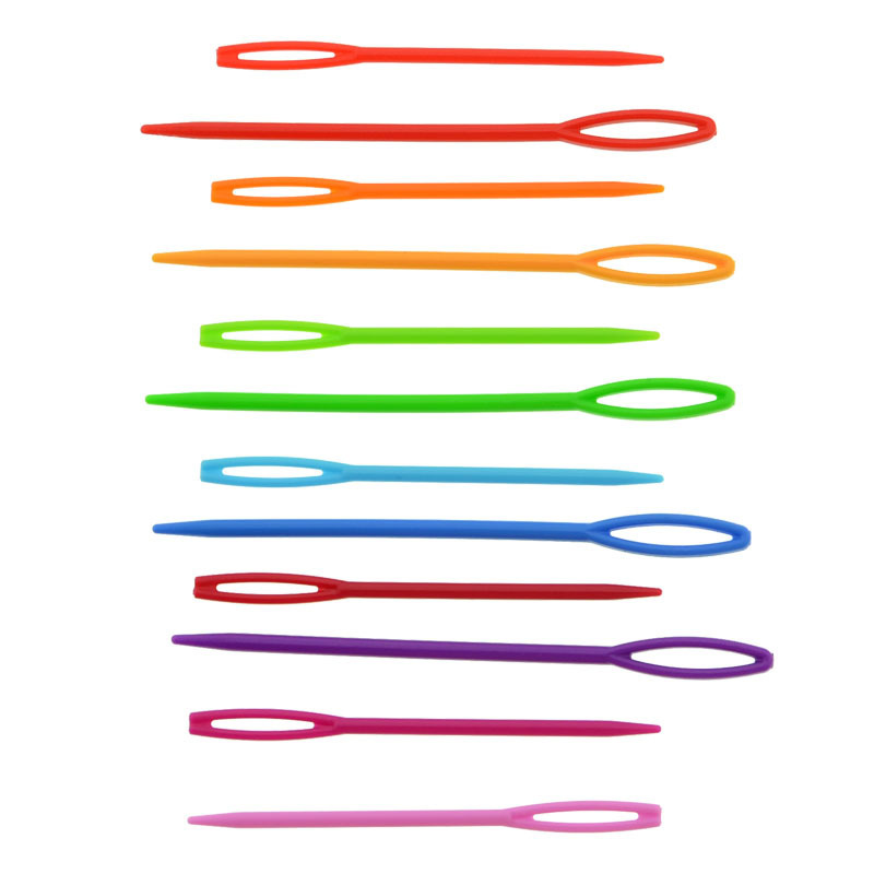 Cross-Border Pp Plastic Hand Sewing Needles, Knitting Auxiliary Tools, Plastic Big-Eyed Sweater Needles, Kidsren's Handmade Plastic Needles
