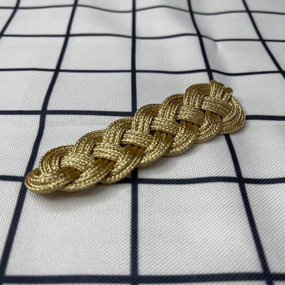 Модные золотые шелковые пряжки, ручная вязка, классические китайские традиционные аксессуары, круглые эполетные шнуры