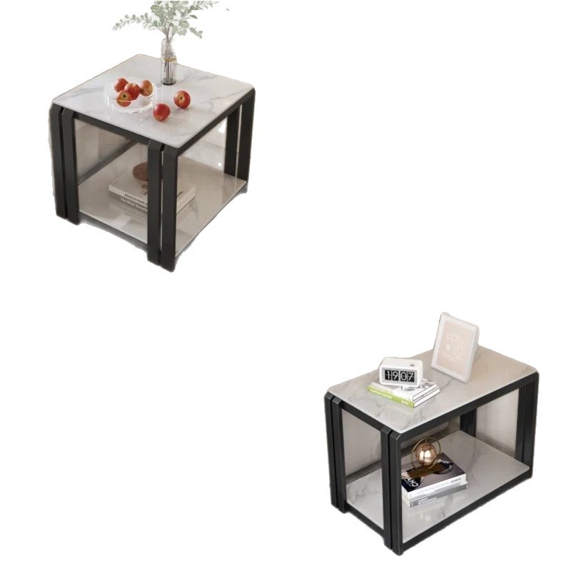Living Room Rectangular Side Table Sofa Side Cabinet Household Small Coffee Table Simple Slate Square Corner Table Small Storage Table