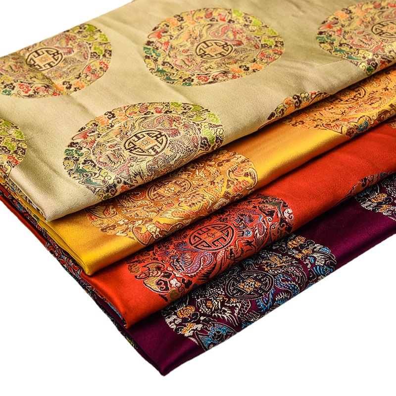 150 Imitation Silk Brocade Fabric Wulong Tuan Silk Fabric Rosewood Sofa Cushion Cloth Craft Decorative Cloth