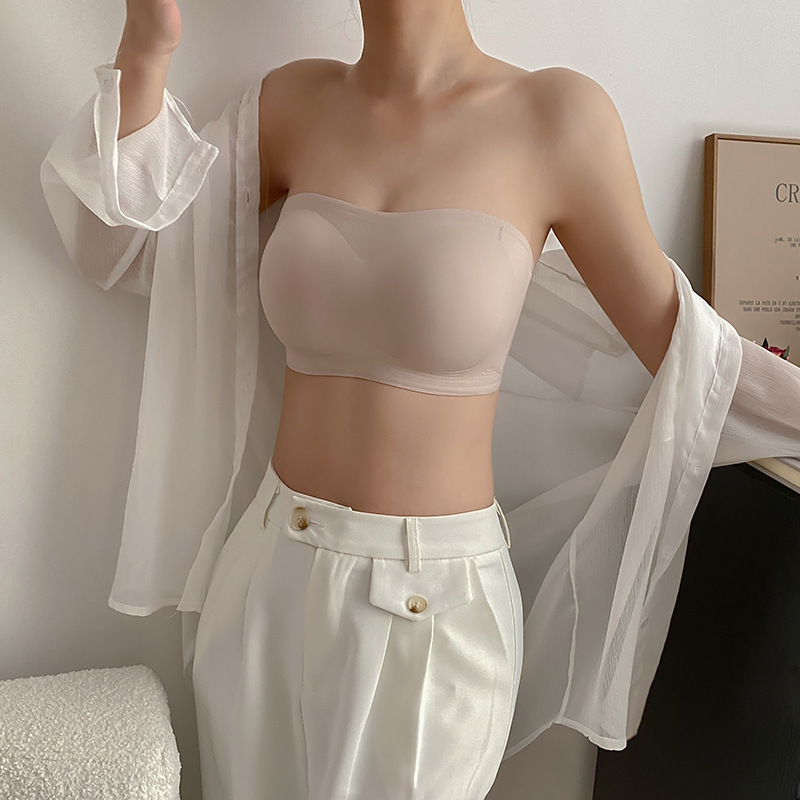 Dancing Super Steady Strapless Underwear Women's Thin Push-up Bra Double-layer Silicone Anti-slip Strip Women's Bra