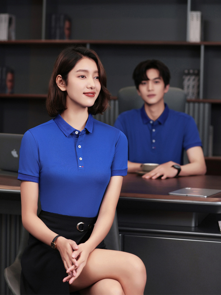 C BAO 99001 Tens cotton overalls T-shirt polo shirt work clothes cultural shirt short sleeve tooling logo printed