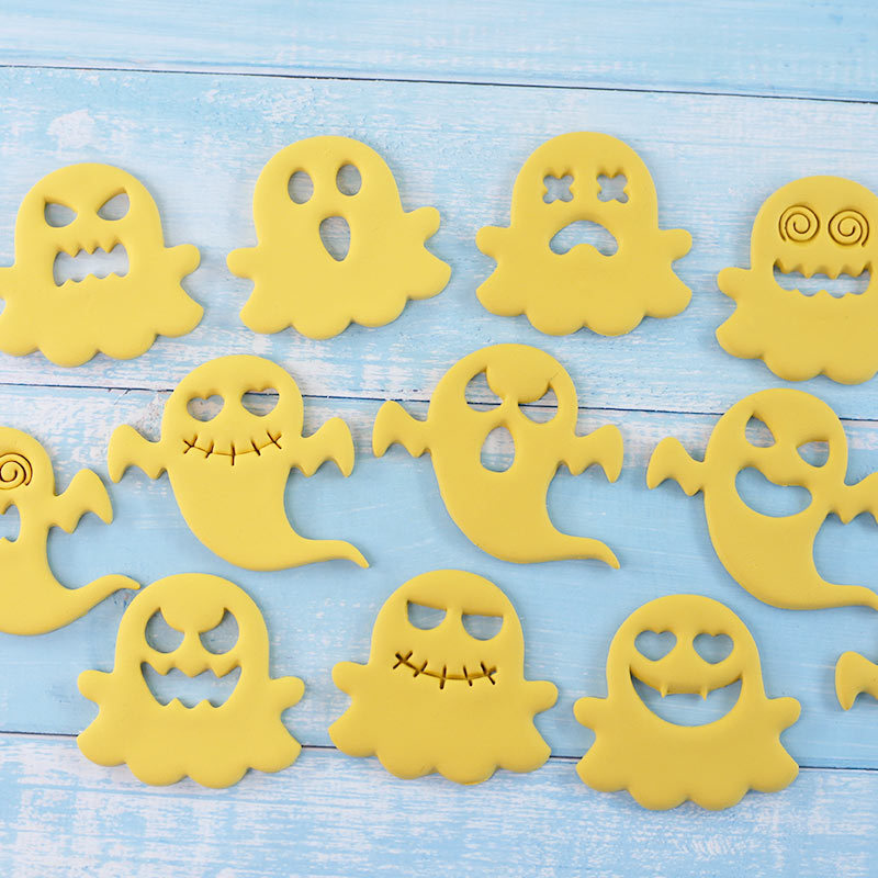 Halloween Cookie Mold L Cartoon Funny Hollow Ghost Expression Cookie Cutting Mold DIY Fold Sugar Baking Tool