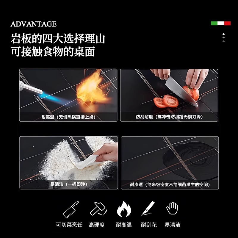 Commercial Slate Dining Table Milk Tea Shop Hotel Small Round Table Sales Office Reception Negotiation Coffee Fast Food Restaurant Canteen Table and Chairs